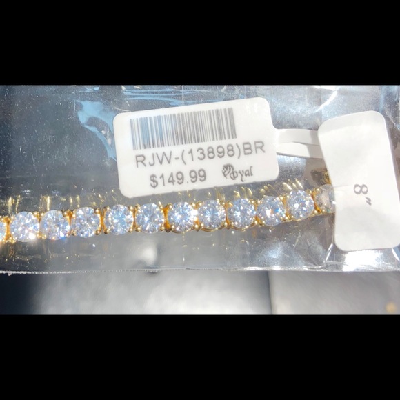 Brand New Gold Finished Lab Diamond Tenis Bracelet - Picture 5 of 7